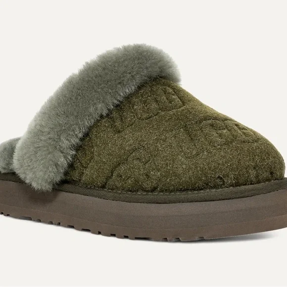 NWOT Ugg Disquette Felted Women Slippers Suede Forest Night - Picture 3 of 7